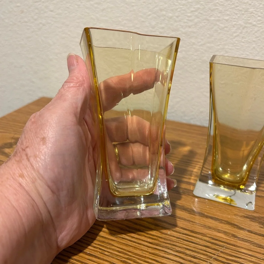 Russ Berrie Amber Glass Vases - Picture 5 of 11
